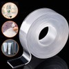 Removable Adhesive Nano Gel Tape - Double Sided Heavy Duty Traceless Tape for Wall,Kitchen,Carpet,Photo, Car Glass Fixing Home Decor and DIY Crafts (3 Meters) Thickness:2mm