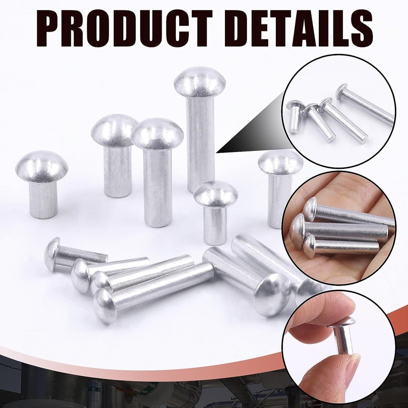 M5*12mm Brazier Head Solid Aluminum Rivets, Pack of 150