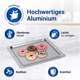 VIOKS Deep Baking Tray, Replacement for Whirlpool 481241838127 (445 x 375 mm), Extendable Oven Tray, 45 x 37 cm Small Baking Tray