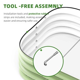 DaisyVibe Raised Garden Bed Kit, Planter Raised Garden Boxes Outdoor, Oval Large Metal Raised Garden Beds for Vegetables Flowers (Green, 5ftx2ftx1ft)