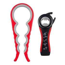 Pack of 2 Jar Openers, Screw Cap Openers, Bottle Opener for Seniors, 5-in-1 and 4-in-1 Multifunctional Jar Opener, Twist Cap Opener Design for Can Openers, Weak Hands, Seniors, Arthritis