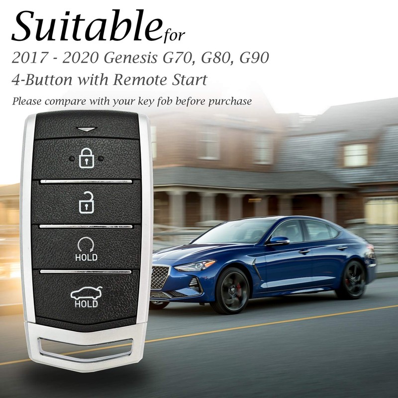 Vitodeco Genuine Leather Smart Key Fob Case Cover Protector with