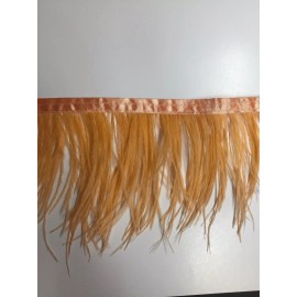 perial co inc Ostrich Feather Fringe ,sold by yards ,6/7 inches lenght ,dark peach color