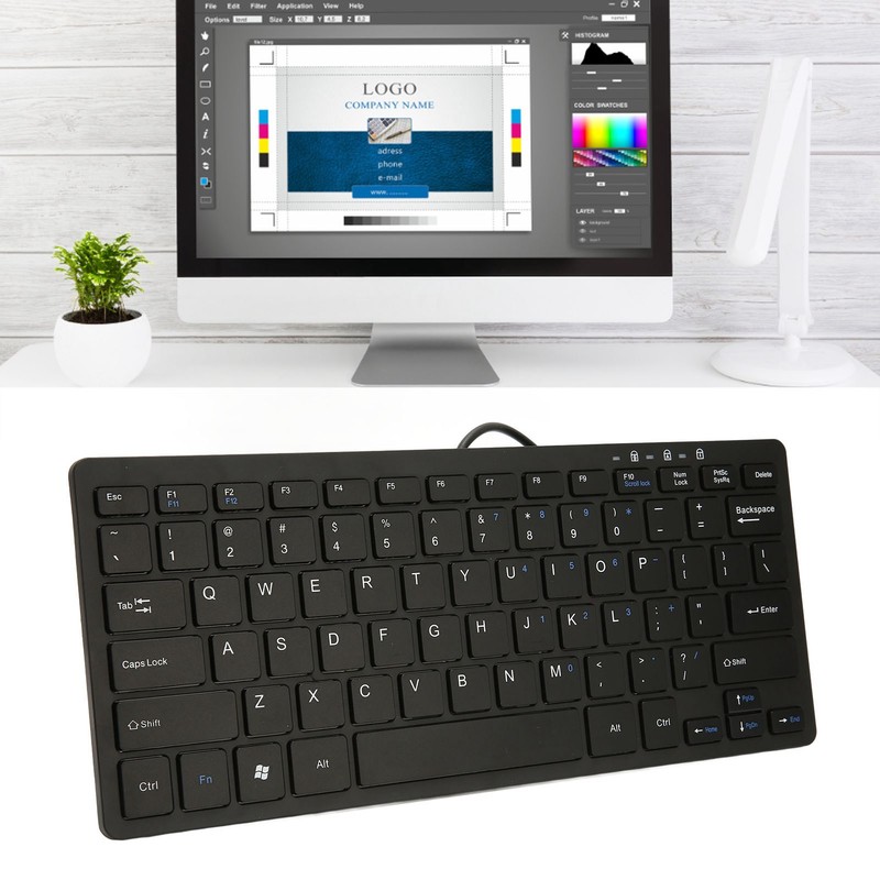 Mini Keyboard Mini Ultra Thin 78 Keys USB Wired Keyboard