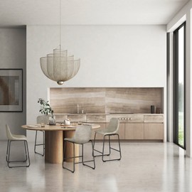 Rfiver Pu Faux Leather Bar Stools Set of 2, Industrial Pub Barstools with Back and Footrest, Modern Armless Bar Height Stool Chairs (Beige, 24" Counter Chair x2)