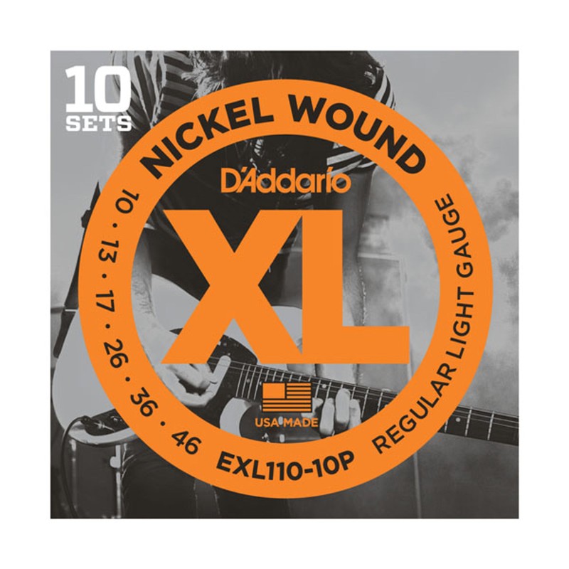 D'Addario E-Guit.String EXL110-10P 10-46 Nickel Wound 10 Sets - Cuerdas