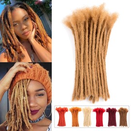 Teresa Small 100% Human Hair Dreadlock Extensions for Men/Women/Kids 0.4cm Width Full Hand-made Permanent Dread Locs Human Hair Can be Dyed and Bleached,From JiaJia Hair(8 Inch-10Strands,Red Color)