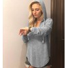 NEKOSI Thin Hoodies for Women Lightweight Long Sleeve V Neck