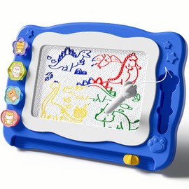 BLmukce Magnetic Drawing Board Toy for Kids Age 2-7 Years, Erasable Doodle Board with 4 Colors, Educational Travel Learning Toy, Birthday Gift for 2 3 4 5 Year Old Girls & Boys (Blue)
