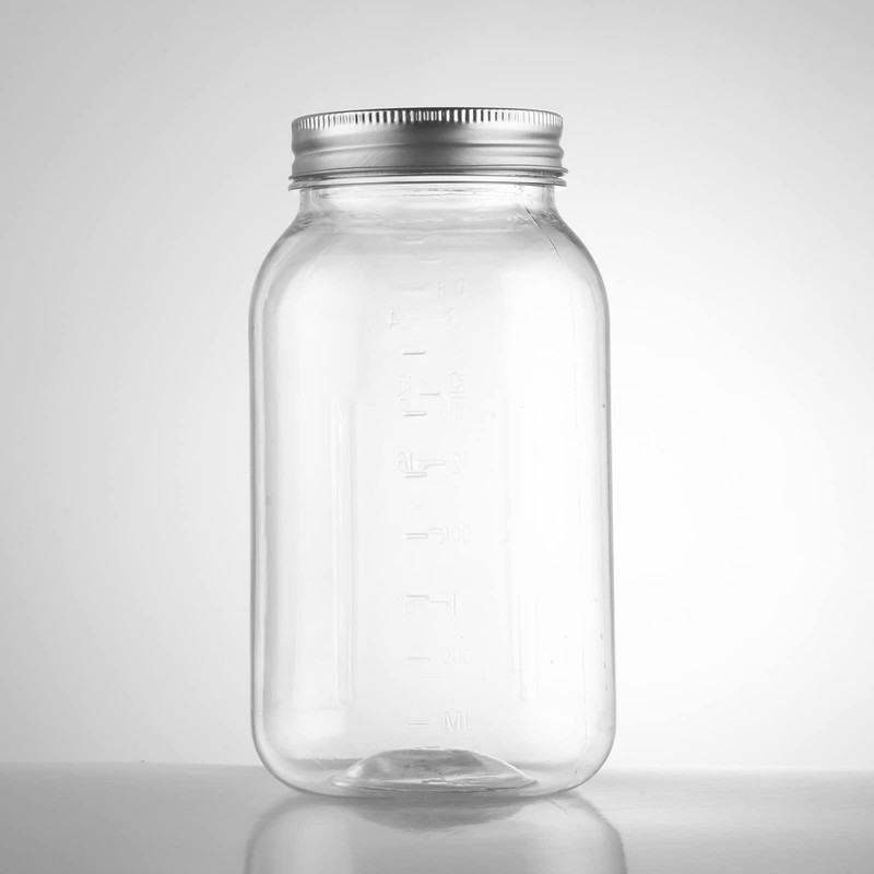 novelinks 32 OZ Clear Plastic Mason Jars with Lids -