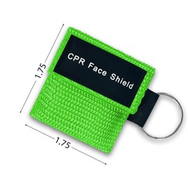 ASA TECHMED CPR Mask Keychain Emergency Kit CPR Face Shields for First Aid AED Training Child and Adult CPR Breathing Barrier - 20 Pack, Green
