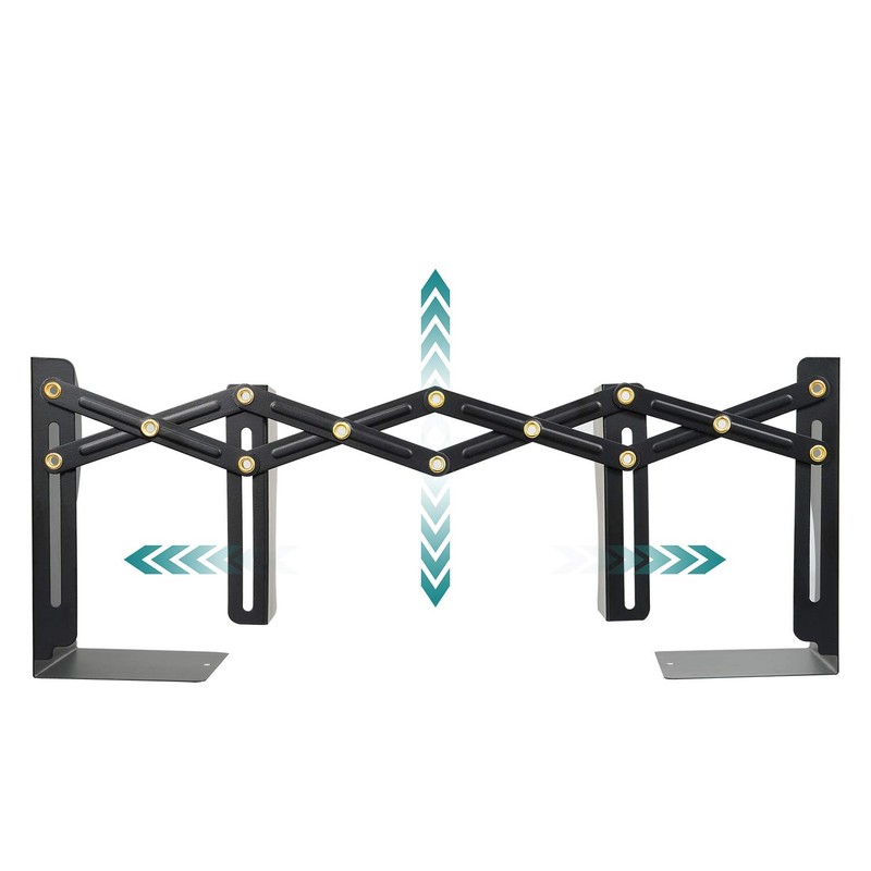 Hossejoy Adjustable Bookends, Heavy Duty Metal Book Ends, Expandable Bookcase