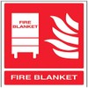 V Safety Fire Blanket Sign - 200mm x 300mm -