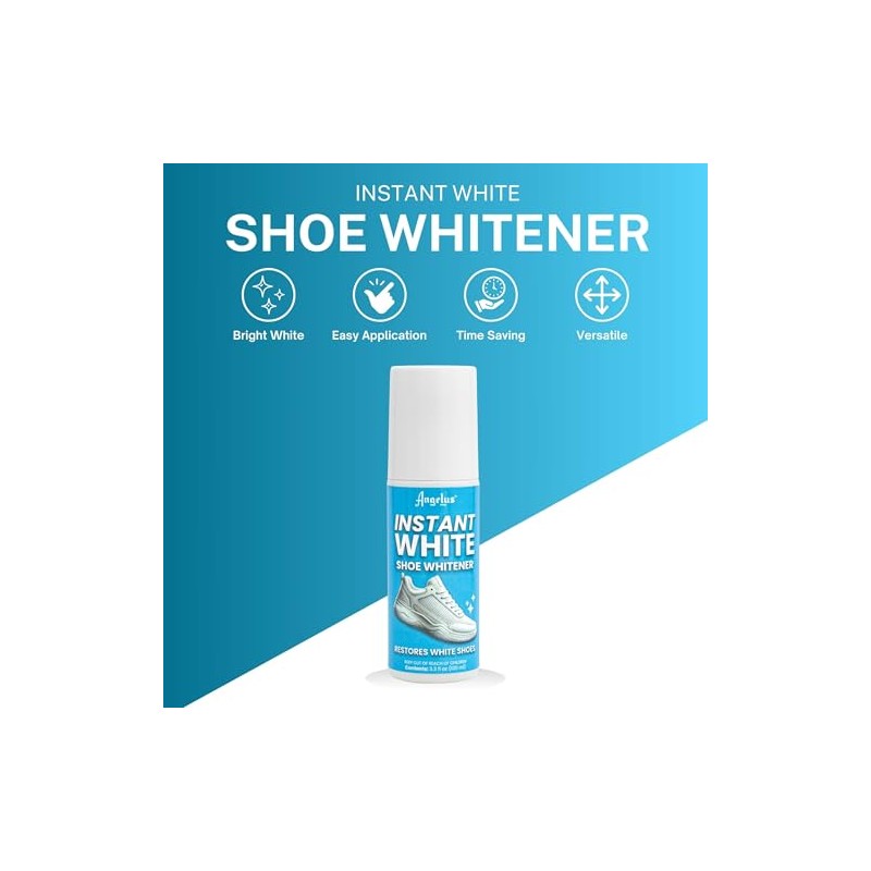 Angelus Instant Shine Liquid Shoe Polish White 3.3oz | Applicator