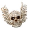 Skull Statue Butterflies Pattern Handcraft Exquisite Skeleton Head Statue with