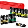 KIRXST 13-Piece 3/8" Drive Deep Impact Socket Set, 7-19mm, CR-V,