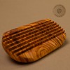 DAS OLIVENHOLZBRETT® Olive Wood Soap Dish Ribbed Oval 13 cm