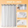 River Dream Grey Cotton Blend Shower Curtain with Snap in