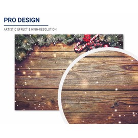 Allenjoy 7X5ft Christmas Fabric Photography Backdrop Snowflake Gold Glitter Xmas Wood Wall Rustic Barn Vintage Wooden Floor Background for Kids Portrait Photo Studio Booth Photographer Props