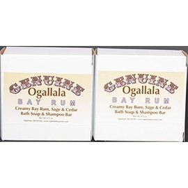 Ogallala Bay Rum Two (2) Genuine Genuine, Sage & Cedar Bath Soap/Shampoo Bar – 4.5 oz each