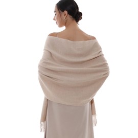 RIIQIICHY Scarf, Women's Cashmere Touch Scarf, Large Scarf, Wedding, Solid, Thick, Warm, Birthday Gift, Christmas Gift, beige