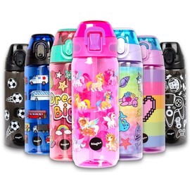 Fringoo - Magic Unicorn - Kids Water Bottle with Straw - BPA Free Water Bottles - Straw Water Bottle - Reusable Water Bottle - 600 ml / 20 Oz