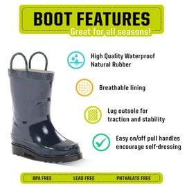 Western Chief Kids Firechief 2 Rainboot (Toddler/Little Kid/Big Kid) Navy 3 Little Kid M
