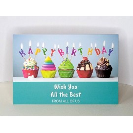Unbranded Happy Birthday Greeting Card, Wish You All The Best From All Of Us, 5 Colorful C