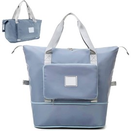 Travel Duffle Bag for Women Travel Bags Collapsible Sports Gym Bag Water Resistant Weekender Bag for Women Men Lightweight for Travel Daily Use Gym(Light Blue)