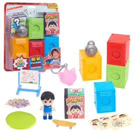 Just Play Ryan’s World Stacking Surprise Lockers, 5 Pre-filled Lockers, Includes Figure, Slime, Keychain, Styles May Vary, Kids Toys for Ages 3 Up