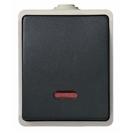 UNITEC Switch Illuminated AP FR for Indoor Wet Rooms, with Dirt and Dust Protection, up to 10 A, IP44