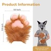 jozidea Furry Paws Gloves with Built-in Squeaker, Long Fur and