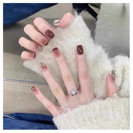 Domiya Nail Tips, 30 Pieces, Ballet, Popular, Nail Stickers, Cute False Nails, 3D Nails, Round Tip, Fashion, Wedding Nail Tip, Bride Nail (MJ-823)