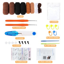 MIUUIPI Crochet Set for Beginners, 2 Complete Dachshund Dog Crochet Set, Crochet Animal Kit with Crochet Hooks, Yarn and Step-by-Step Video Instructions, Crochet Starter Kit Crochet Set for DIY