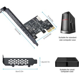YABOANG PCIE USB 3.2 GEN1 Type-E Expansion Card, PCI Express 2.0 1X to 20 Pin Front Panel Type C Connector (A Key), 5Gbps PCIE USB Controller Adapter with ASM1042A Chip for Windows XP/11/10/8/7 LINUX