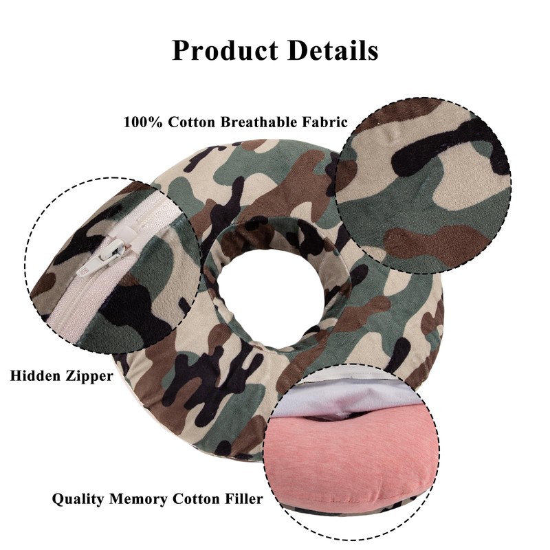 SFBSFL 9'' Ear Piercing Pillow,Donut Pillows,O-Shaped Pillow With An Ear