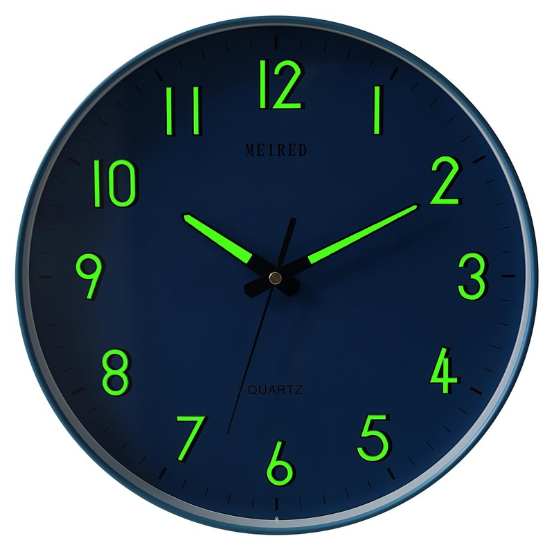 MEIRED Night Light Wall Clock 12 Inch Silent Non Ticking