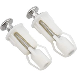 Toilet Seat Fittings and Fixtures Toilet Lid Top Fixing Hinges Screws Expanding Nylon Nuts WC Hinge Blind Hole Fittings White 2 Pcs
