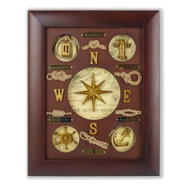 SAILINGSTORY Nautical Wall Decor Knot Board Frame Maritime Decor Coastal Compass Decor