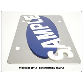 Eurosport Daytona- Compatible with Lincoln Gold Logo, Gold Word -Stainless Steel License Plate-