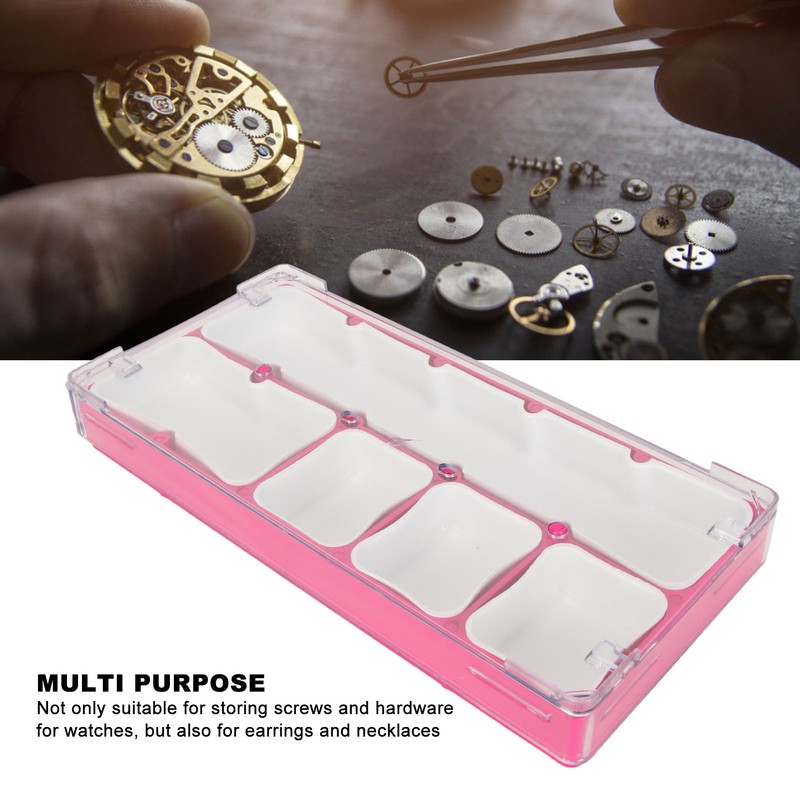 Watch Parts Storage Box 5 Compartments Portable Dustproof Multipurpose Watch