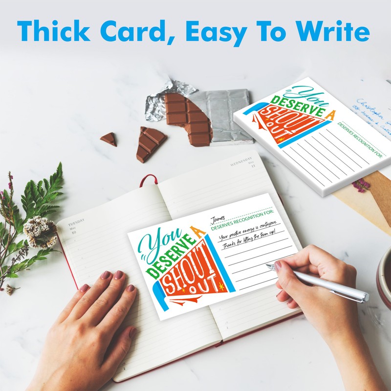 60 PCS Positive Shout Out Cards, Appreciation Reward Card for