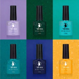 Mussa Gama De Gel Semipermanente Mussa® 6 Esmaltes Para Uñas Uv Color Mermaid