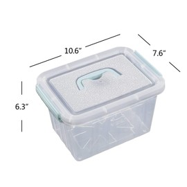 Sosody 6 L Plastic Clear Storage Bins, Small Clear Latch Storage Boxes, 6-Pack