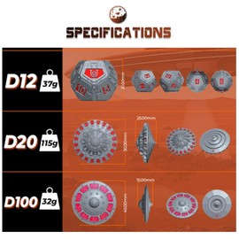 Roulette Dice DND Spinner Unique dice UFO Dice Set,DND Dice Set,Metal DND Dice Set,Dungeons and Dragons Dice Gift for Role Playing Game(RPG), Warhammer 40K,Fallout MTG, Polyhedral Dice Table Games