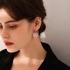 925 Sterling Silver Heart Earrings for Women Pink Silver Dangle