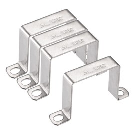uxcell U Shaped Connector Bracket 58 x 62mm 304 Stainless Steel for Door Closed Bar Holder Strut Channel 4pcs