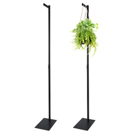 Marsui 2 Pcs Adjustable Clothing Display Rack Adjustable from 48" to 72" Single Clothing Display Stand Metal Black Rack Retail Use Single Customer Shirt Stand for Thrift Shop Retail Store