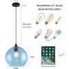 GLAMIGHT Blue Pendant Lights Kitchen Island Lighting Modern Globe Hand