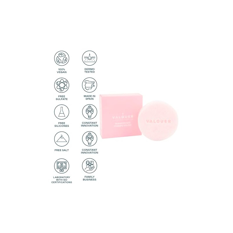 Valquer Shampoo Sólido Petal Fórmula Zero – Para Cabello Seco